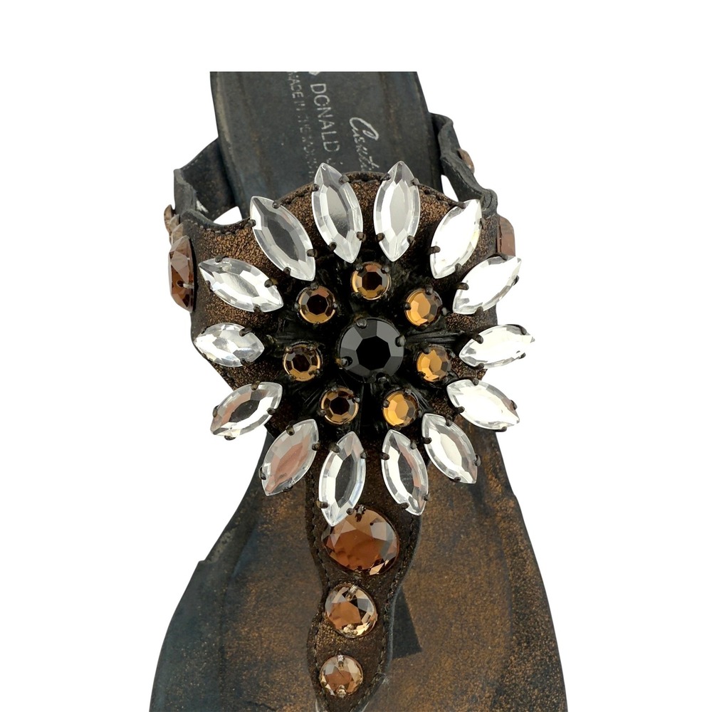 Donald J. Pliner Black Jeweled Thong Sandals - Picture 3 of 15